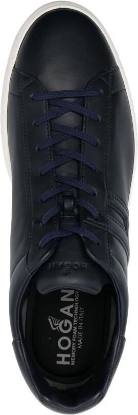 Hogan Blauwe leren sneakers met reliëflogo