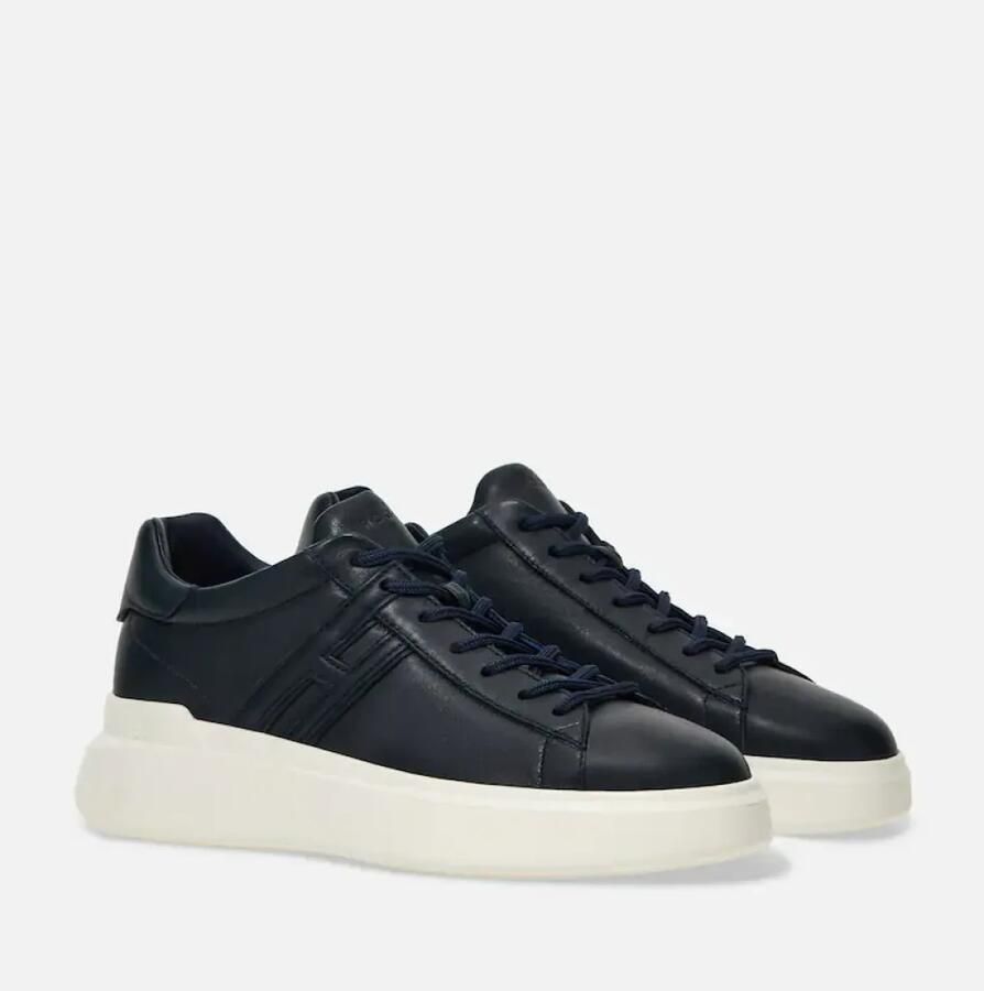 Hogan Blauwe platte schoenen met glanzend nappa lederen bovenwerk Blauw Heren - Foto 3