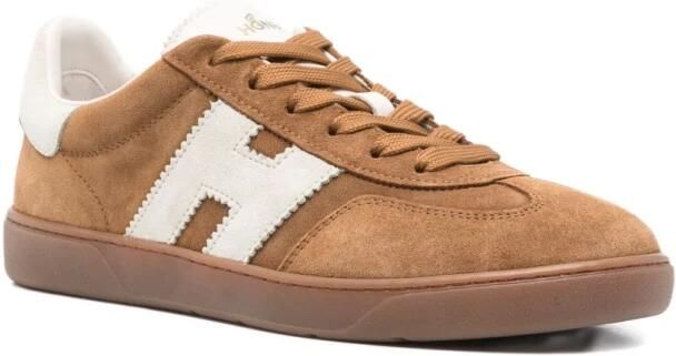 Hogan Bruin Zijde Nylon Sneakers