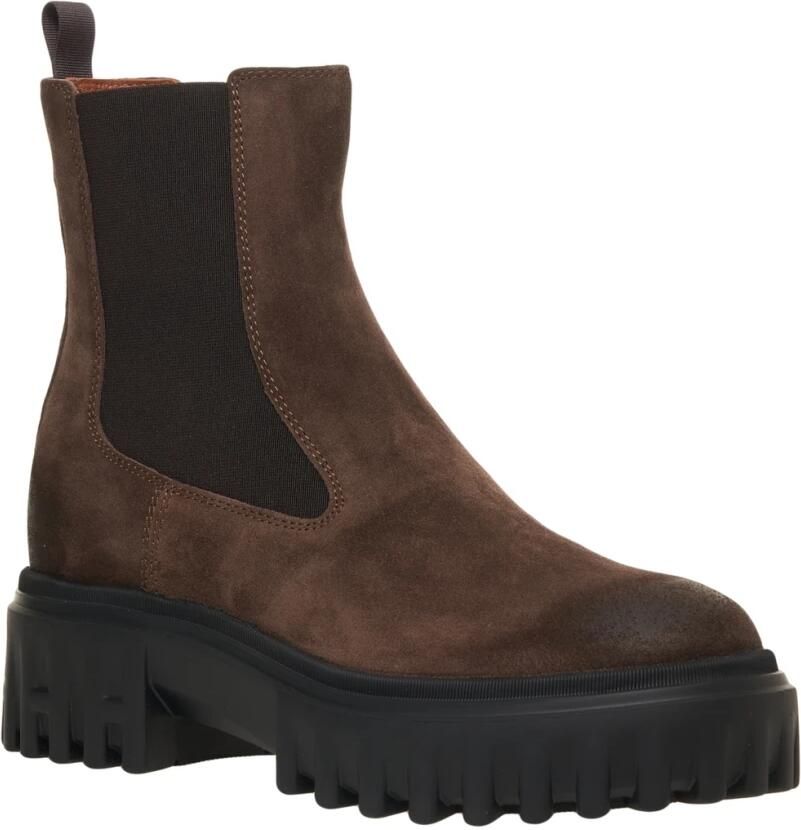 Hogan Bruine enkellaarzen met plateauzool