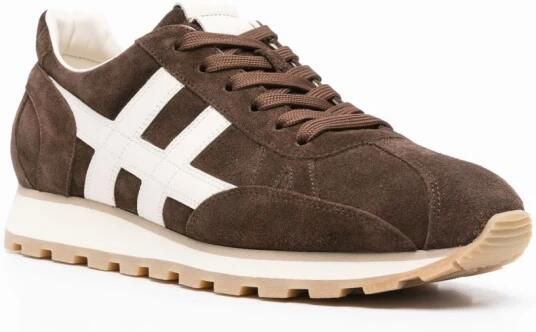 Hogan Bruine Leren Sneakers voor Mannen