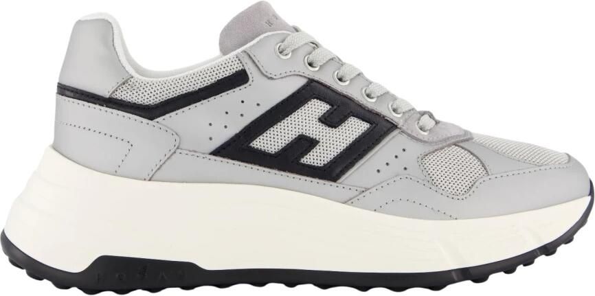 HOGAN Sneakers Dames Met Mesh Sneaker Leer Zilver