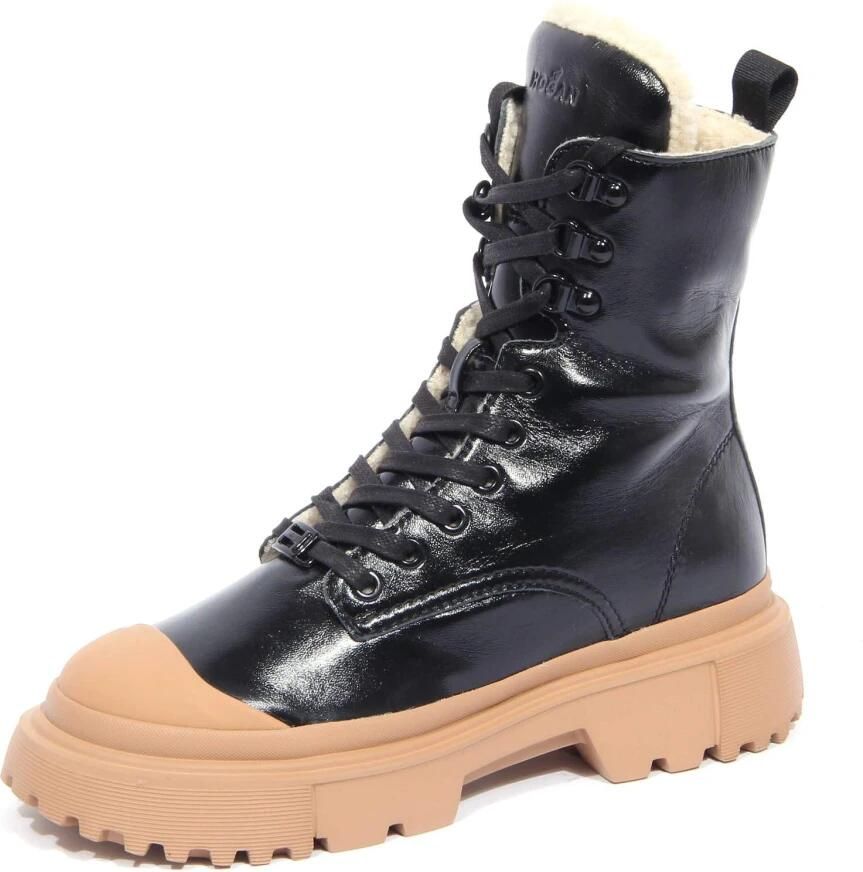 Hogan Eco-Fur Enkellaarsjes met Rubberen Neus