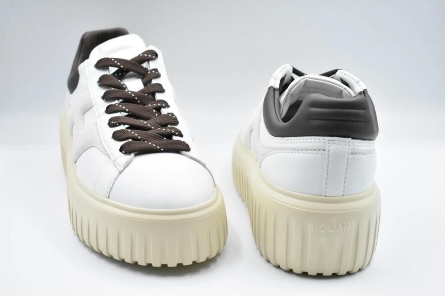 Hogan Geveterde Leren Sneakers Moro Panna