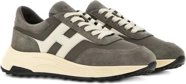 Hogan Grijze Veterschoenen Memory Foam Rubberen Zool