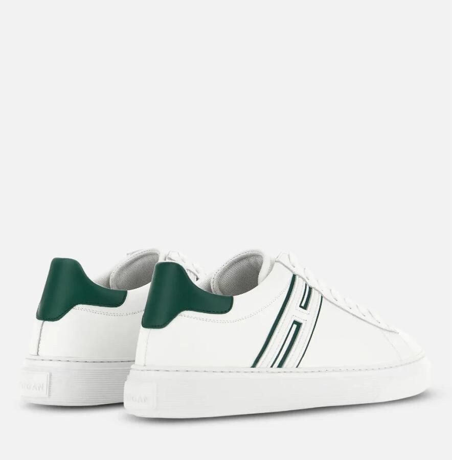 Hogan Groene leren sneakers met logo aan de zijkant