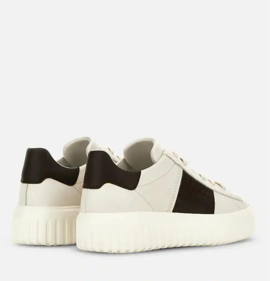 Hogan Gestreepte leren sneakers met contrasterende hiel