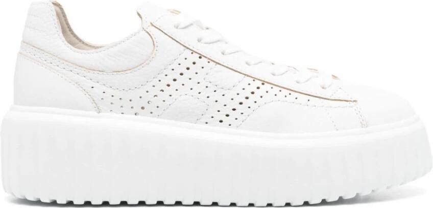Hogan Witte Leren Lage Sneakers