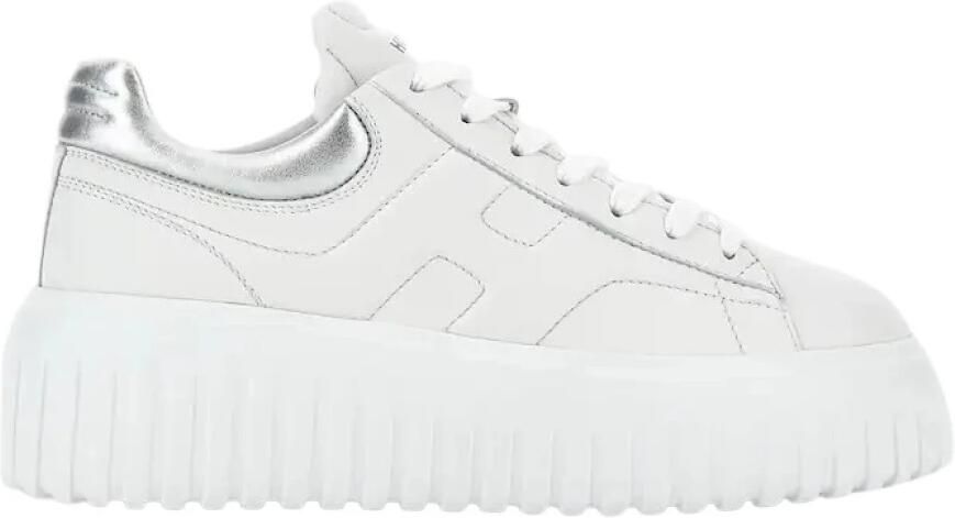Hogan Witte Leren Gestreepte Sneakers
