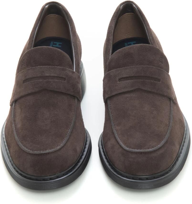 Hogan Bruin Leren Mocassin Sneakers Brown Heren - Foto 2