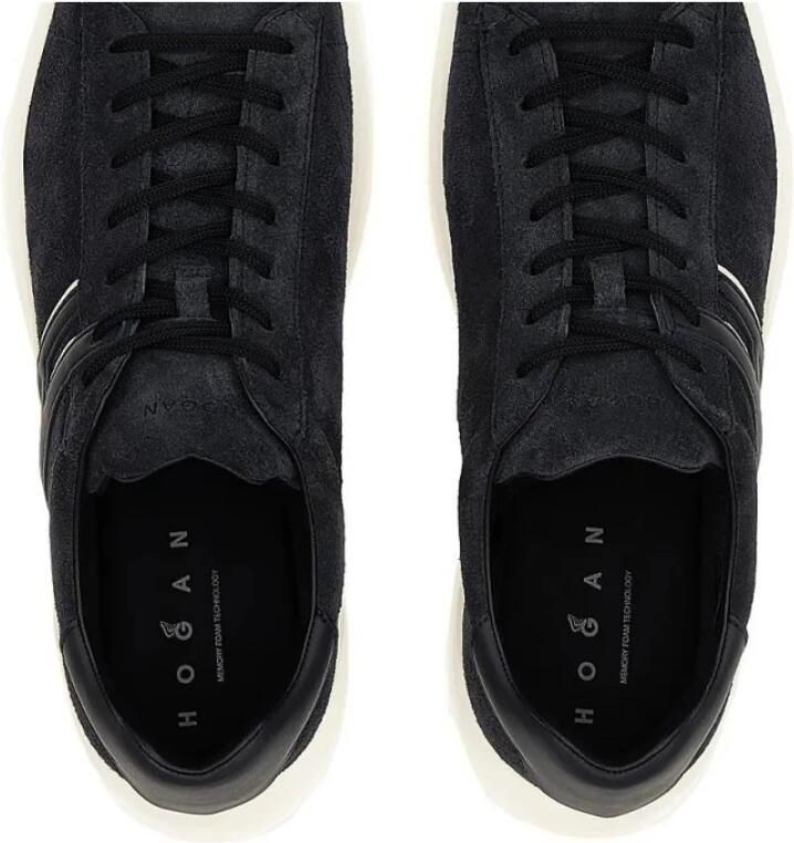 HOGAN Lage Sneakers Heren H580 Allacciato H Slash Maat: 44 5 Materiaal: Suède Kleur: Donkerblauw