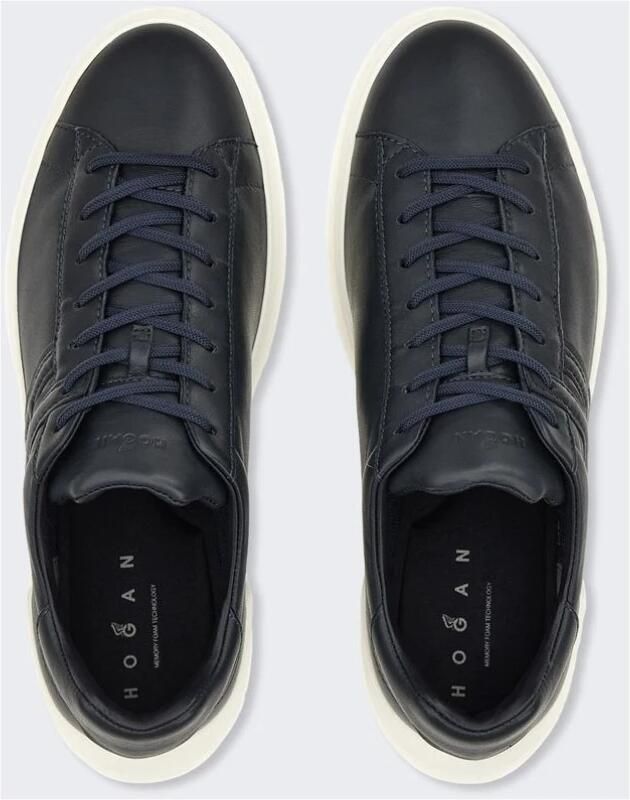 Hogan Blauwe platte schoenen met glanzend nappa lederen bovenwerk Blauw Heren - Foto 11