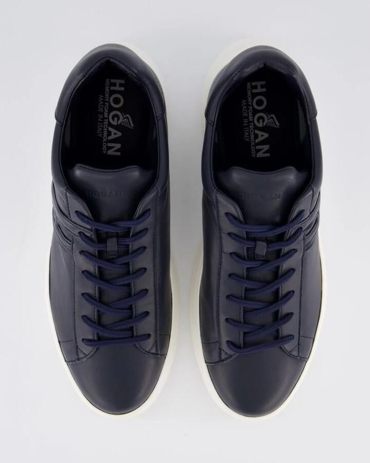 Hogan Blauwe platte schoenen met glanzend nappa lederen bovenwerk Blauw Heren - Foto 5