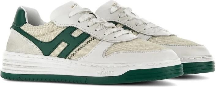 Hogan Witte leren herensneakers met groene accenten White Heren - Foto 4