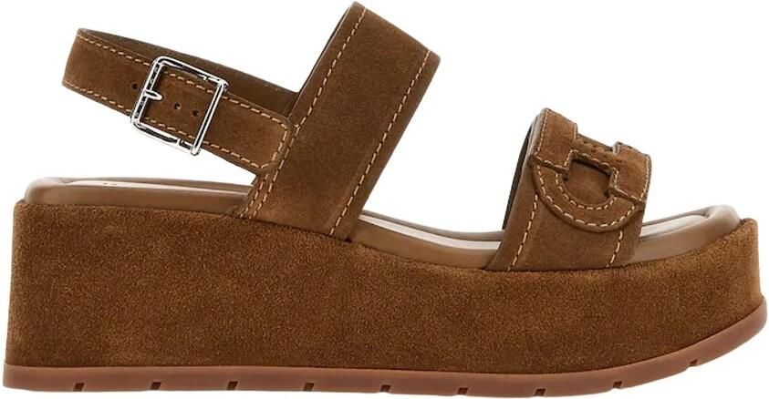 Hogan H703 Suede Platform Sandal