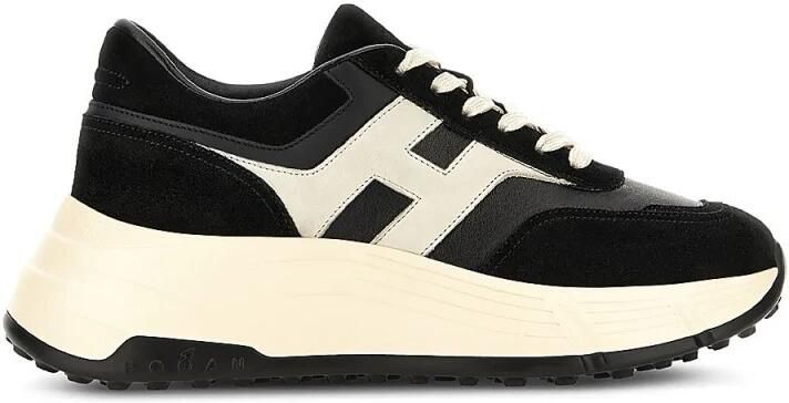 HOGAN Lage Sneakers Dames H669 Allacciato H Suède Zwart