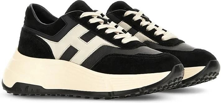 HOGAN Lage Sneakers Dames H669 Allacciato H Suède Zwart - Foto 7