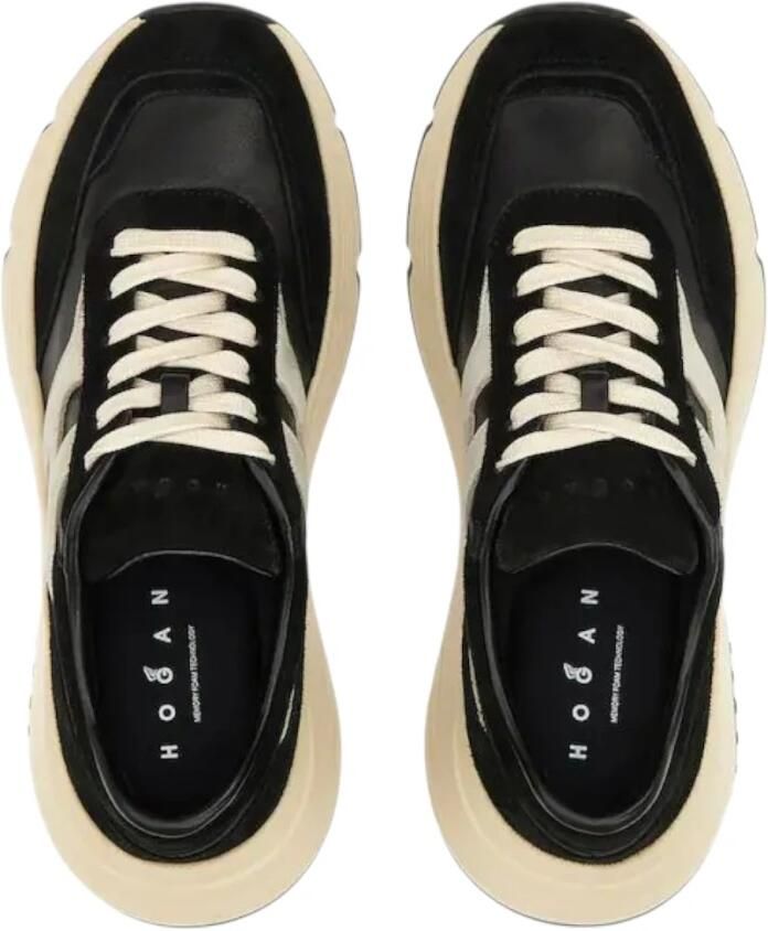 HOGAN Lage Sneakers Dames H669 Allacciato H Suède Zwart - Foto 4