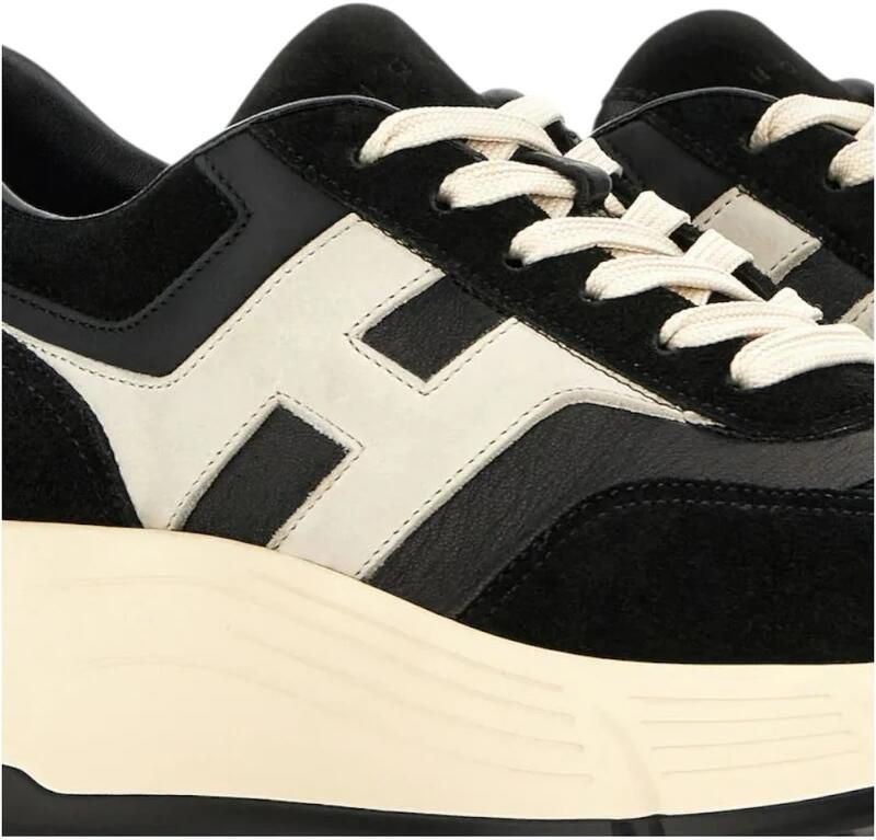 HOGAN Lage Sneakers Dames H669 Allacciato H Suède Zwart - Foto 3