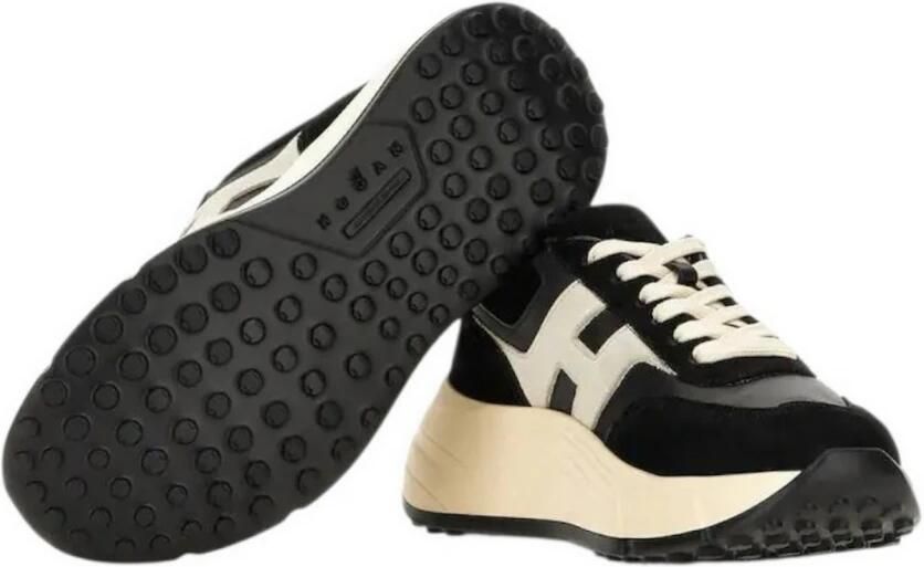 HOGAN Lage Sneakers Dames H669 Allacciato H Suède Zwart - Foto 5