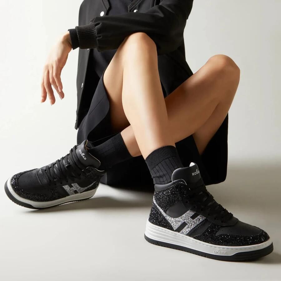 Hogan Nieuwe hoge sneakers met retro vibes Zwart Dames