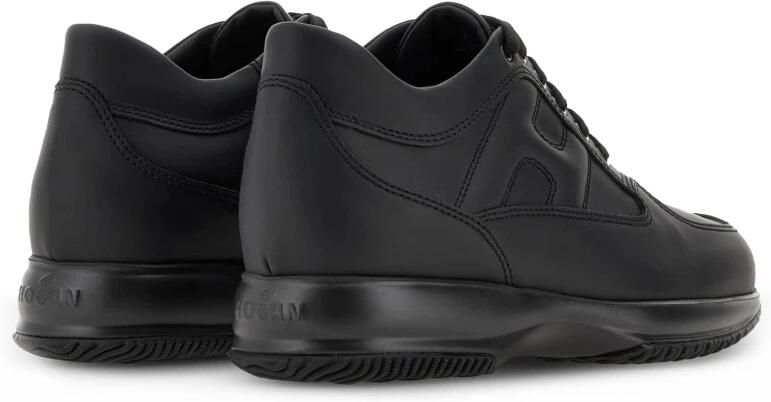 Hogan Zwarte Leren Sneakers met Zichtbare Stiksels Black Heren - Foto 2