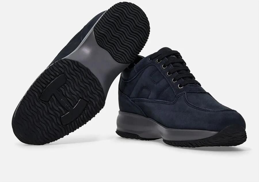 Hogan Blauwe Suède Sneakers met Zichtbare Stiksels Black Heren - Foto 2