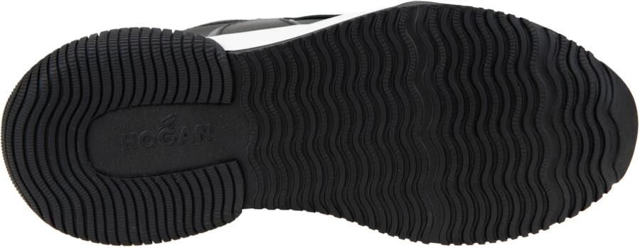 Hogan Leren High-Top Sneakers met Stoffen Inzetstukken