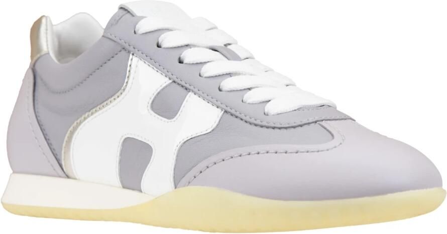 Hogan Leren Vetersneakers met Logopatch