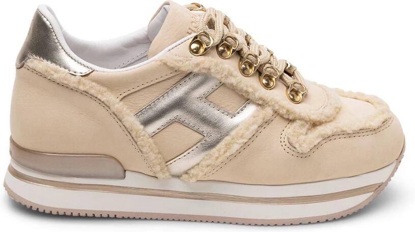 Hogan Metallic-Trimmed Shearling Sneakers - Foto 2