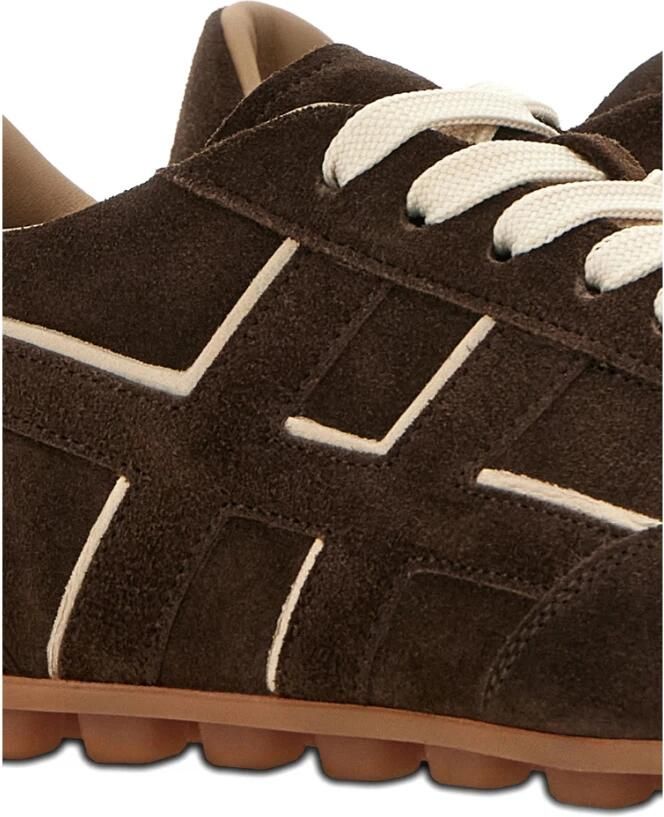 HOGAN Lage Sneakers Dames H693 Allacciato H Maat: 39 Materiaal: Suède Kleur: Bruin