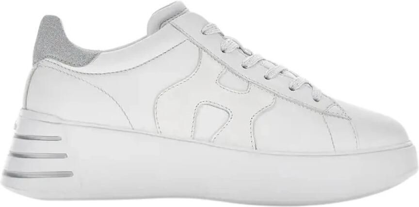 HOGAN Lage Sneakers Dames Rebel H564 Allacciato Leer Wit