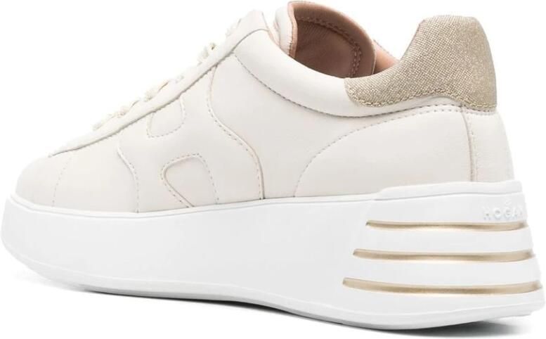 HOGAN Lage Sneakers Dames Rebel H564 Allacciato Maat: 39 Materiaal: Leer Kleur: Goud - Foto 3