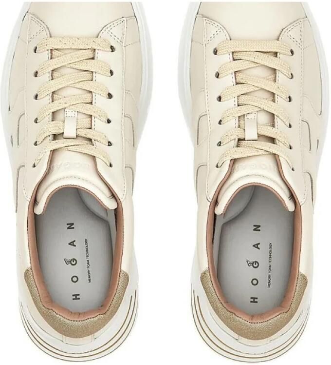 HOGAN Lage Sneakers Dames Rebel H564 Allacciato Maat: 40 Materiaal: Leer Kleur: Goud