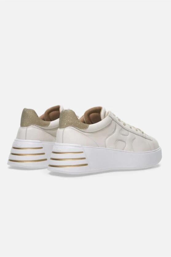 HOGAN Lage Sneakers Dames Rebel H564 Allacciato Maat: 40 Materiaal: Leer Kleur: Goud