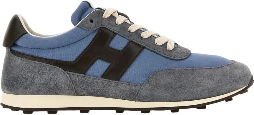 Hogan Sneakers athletic in suède en stof blauw en bruin