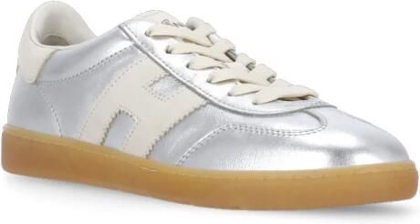 HOGAN Lage Sneakers Dames Cool Allacciato Leer Zilver