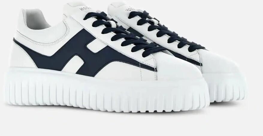 Hogan Witte en blauwe leren sneakers