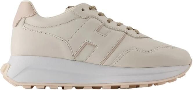 Hogan Witte Leren Sneakers Ronde Neus