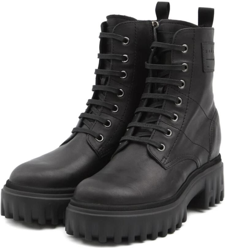 Hogan Zwarte Leren Enkellaarzen