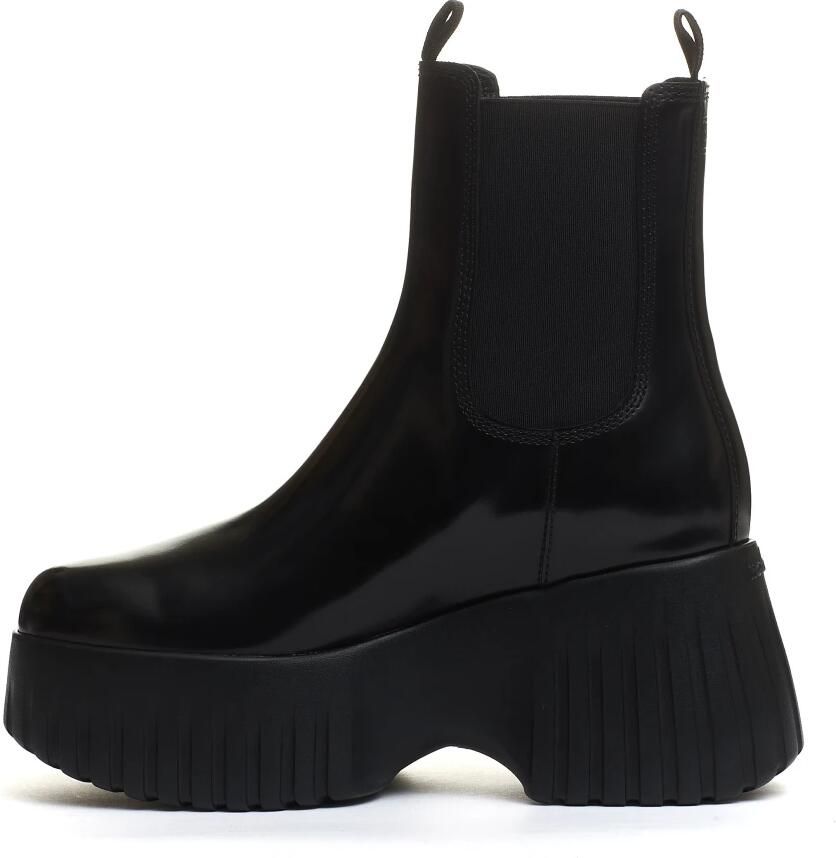 Hogan Zwarte Leren Sleehak Enkellaarzen - Foto 2