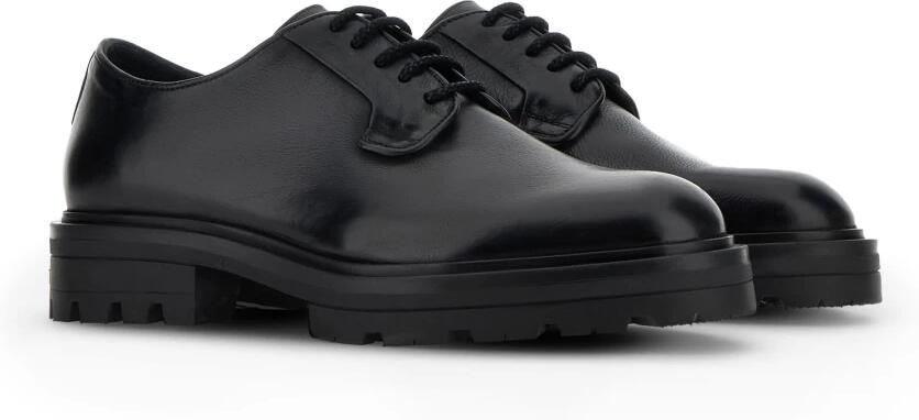 Hogan Zwarte leren veterschoenen