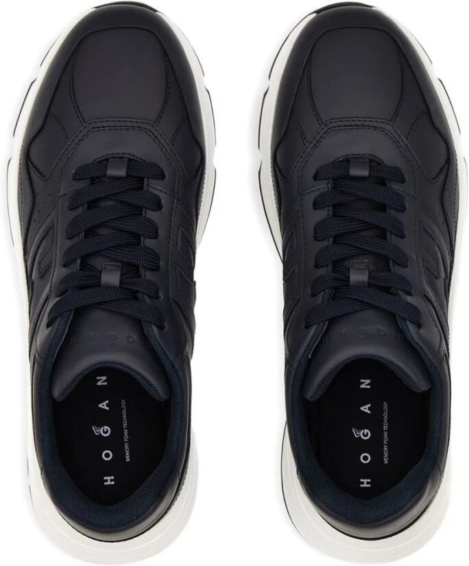 Hogan Zwarte Veterschoenen met Platte Zool - Foto 3