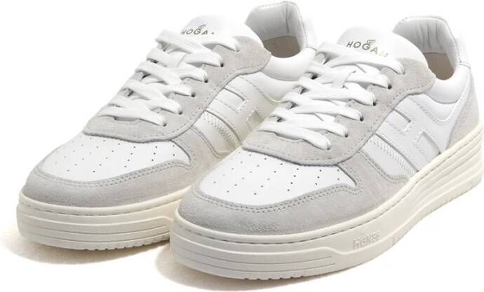 Hogan Sneakers van glad leer met suède inzetstukken White Heren