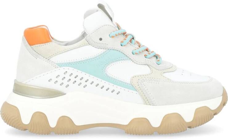 Hogan Hyperactive Leren Sneaker in Wit en Blauw Multicolor Dames