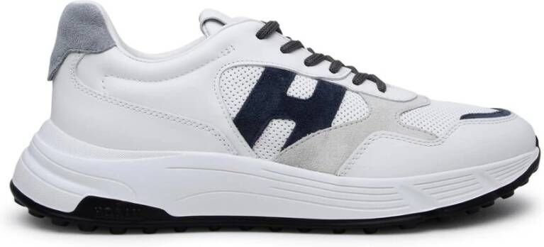 Hogan Witte en Blauwe Leren Sneakers Model Hxm5630Er90 White Heren