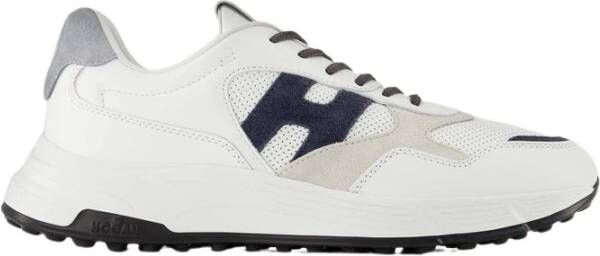 Hogan Witte en Blauwe Leren Sneakers Model Hxm5630Er90 White Heren