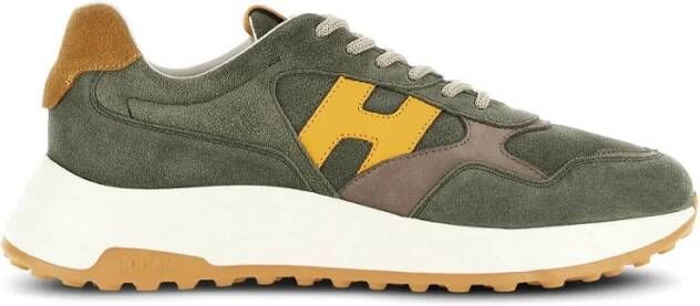 Hogan Hyperlight Suède Sneakers in Khaki Green Heren