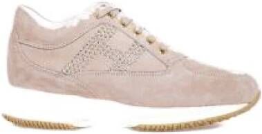 Hogan Interactieve Beige Tennissneakers Roze Dames