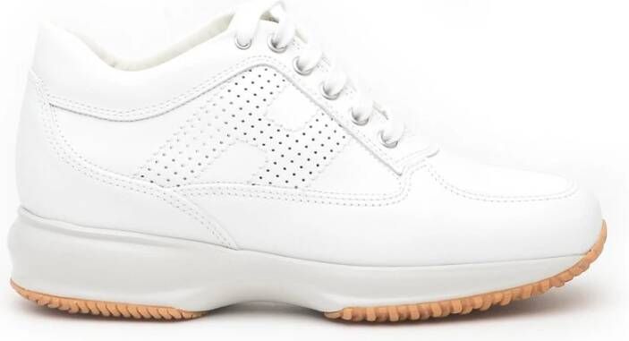 Hogan Interactieve Leren Sneakers in Wit White Dames